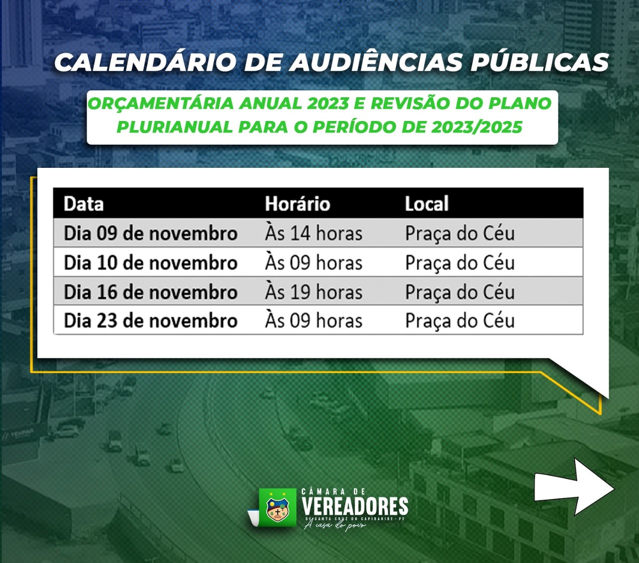 Câmara de santa-cruzense realiza Audiências Públicas