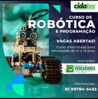 Curso de Robótica e Programação abre inscrições no CIDATEC